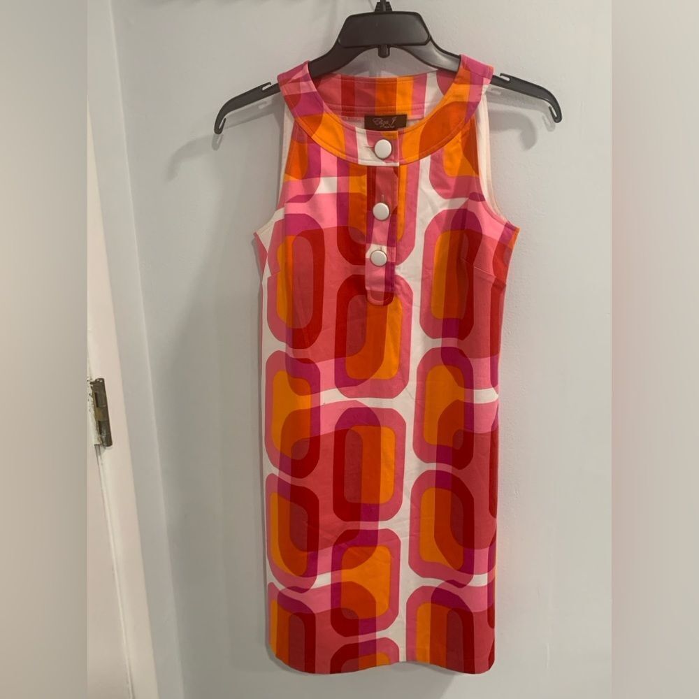 Eliza J. New York Vibrant Pink and Orange Geometric Dress - Picture 11 of 12